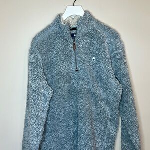 Southern Shirt Co. Light Blue Sherpa Quarter-Zip Pullover Size Medium